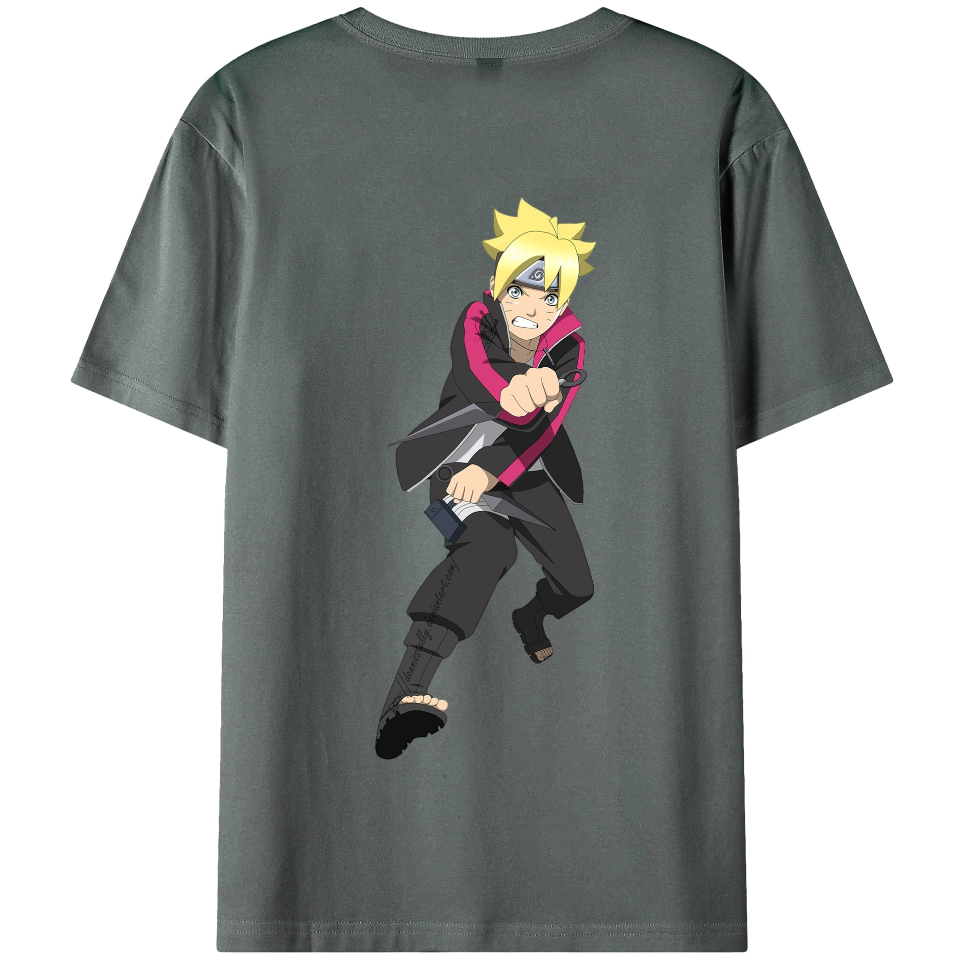 （画像用） NARUTO -ナルト- うずまき ボルト Uzumaki Boruto 綿100％半袖Tシャツ（背面プリント）